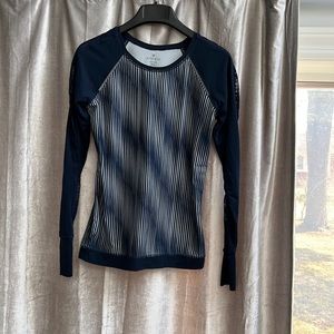 Athleta Mobilize Long Sleeves Striped  Top